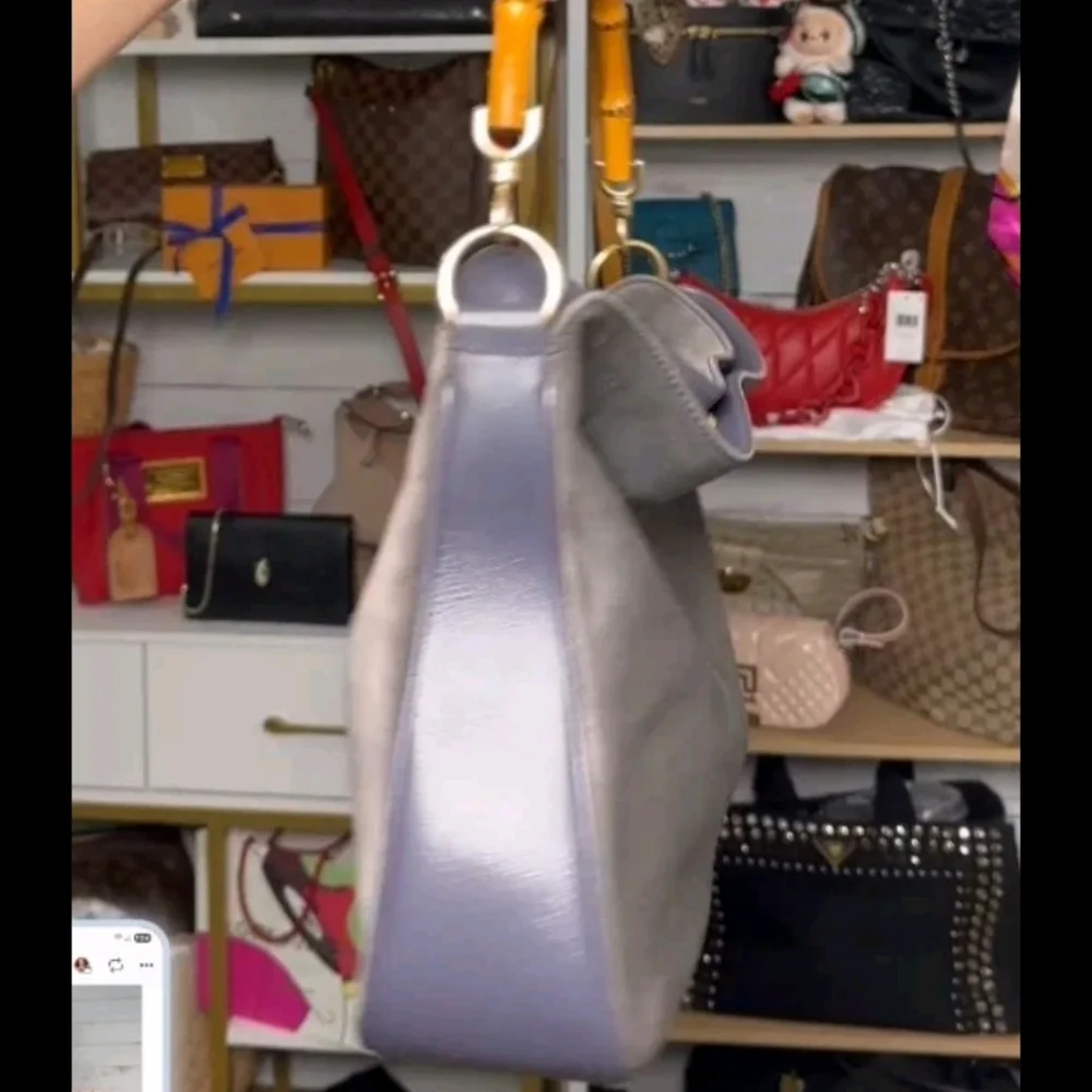 Gucci Bamboo Handle Suede Leather Purse Handbag Vintage Style (EXCELLENT COND) - Picture 5 of 11